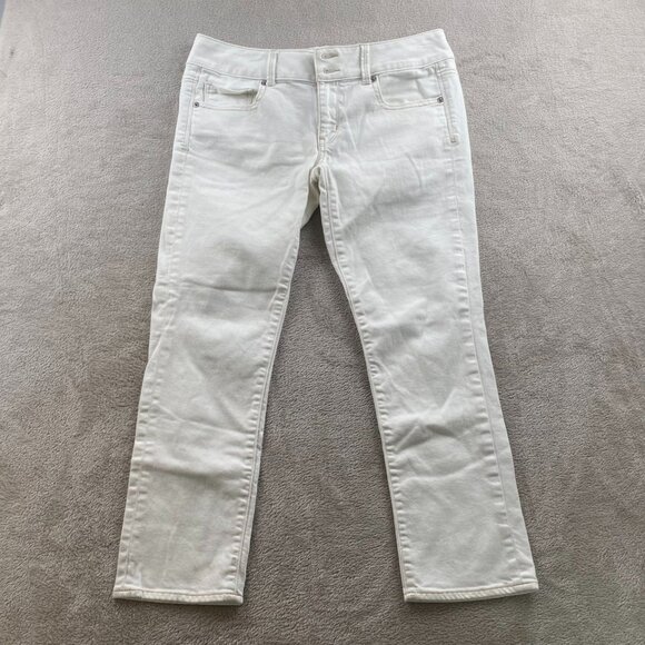American Eagle Women's Artist Jeans Size 6 White Stretch Denim Straight Leg - Picture 14 of 15
